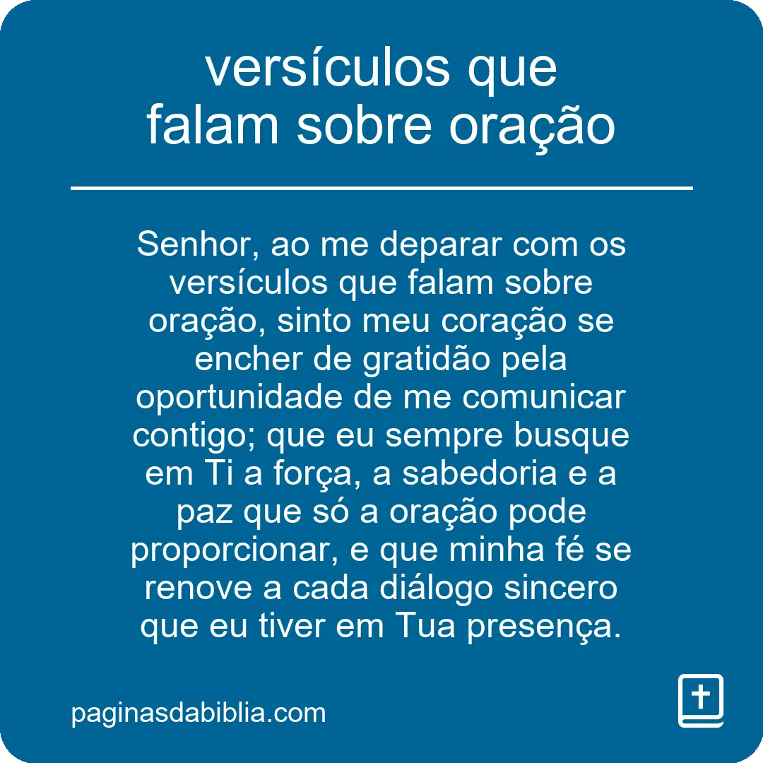 versículos que falam sobre oração