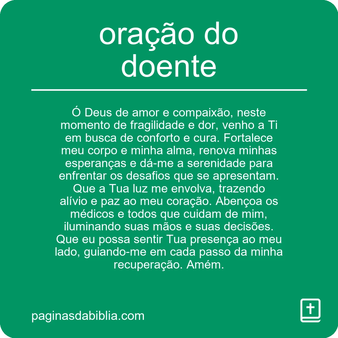 oração do doente