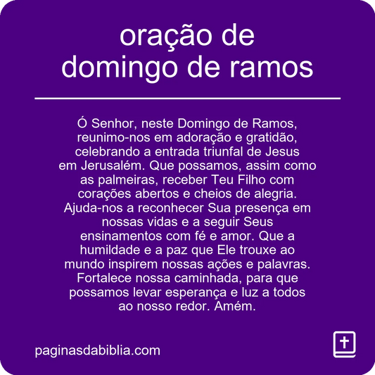 oração de domingo de ramos