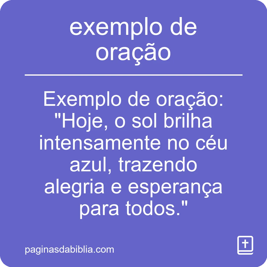 exemplo de oração