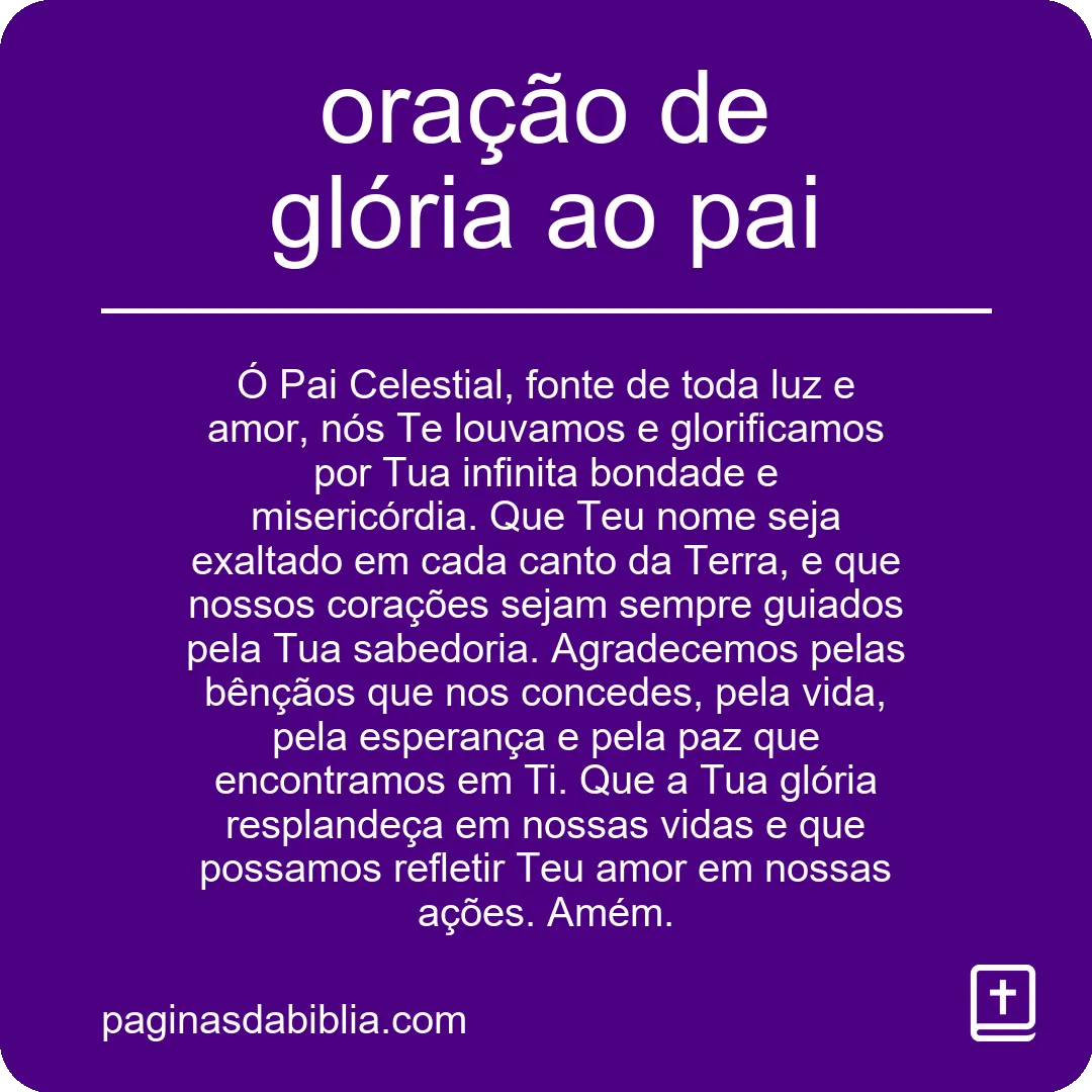 oração de glória ao pai