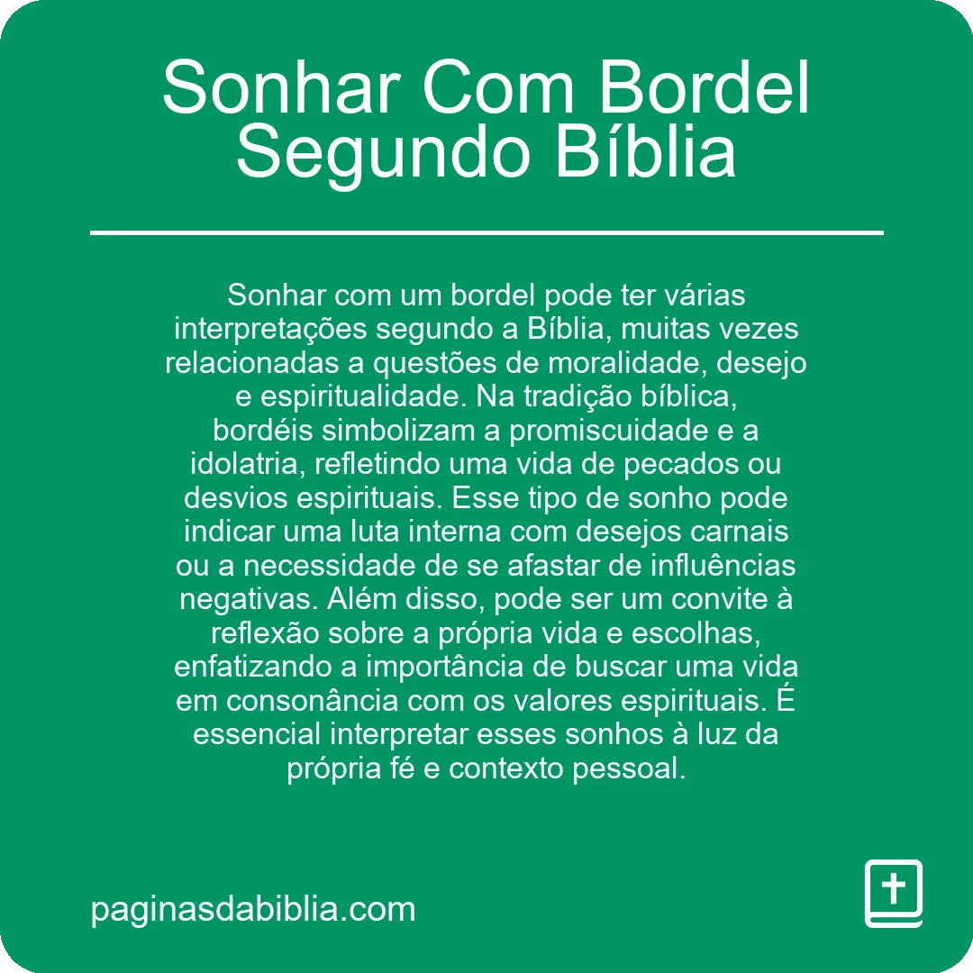 Sonhar Com Bordel Segundo Bíblia