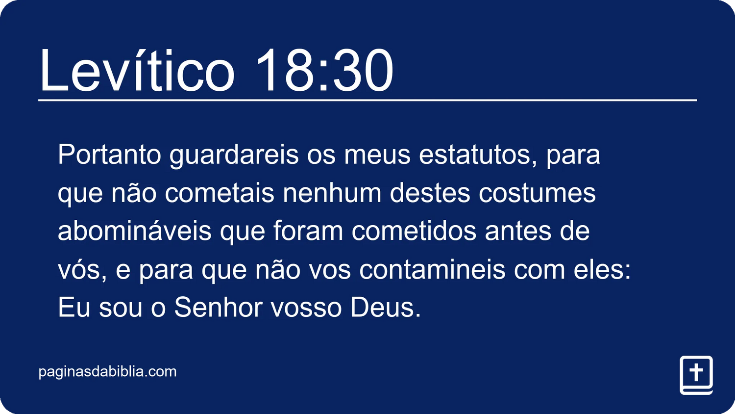 Levítico 18:30