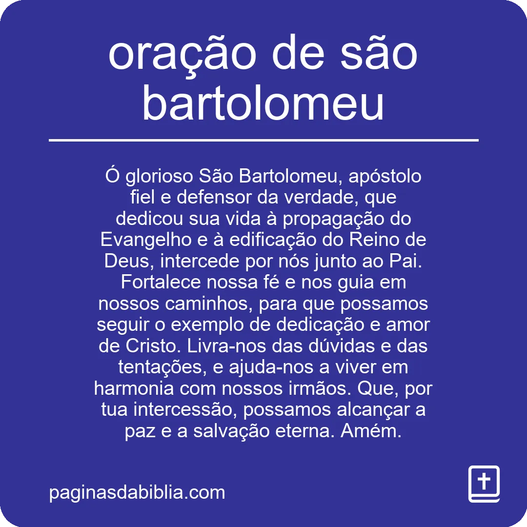 oração de são bartolomeu