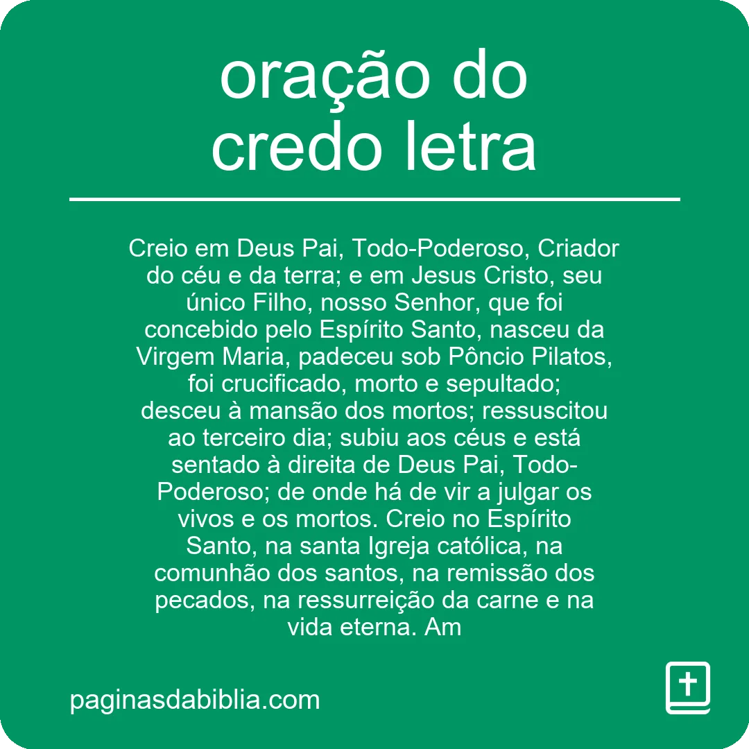 oração do credo letra