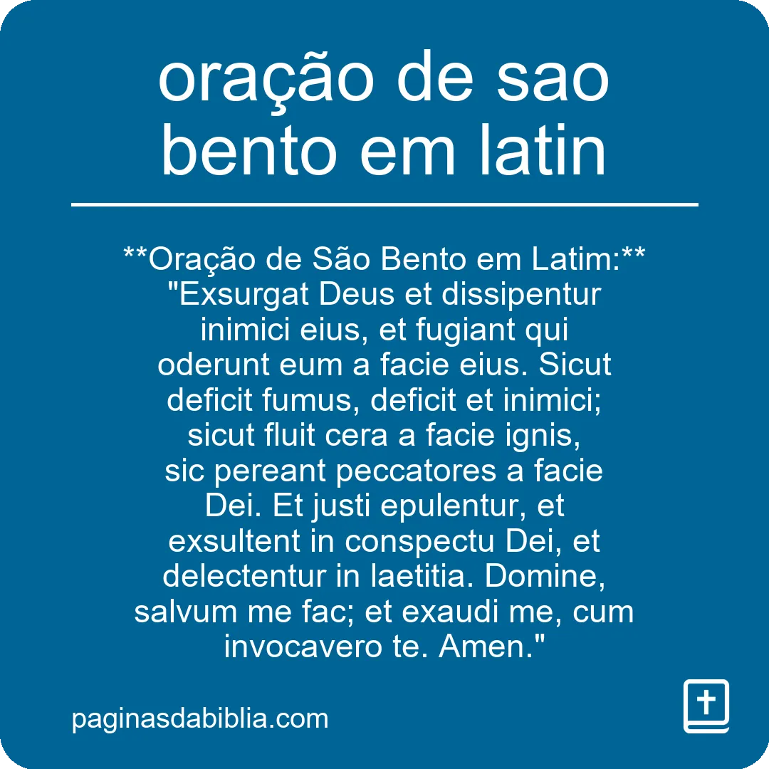 oração de sao bento em latin