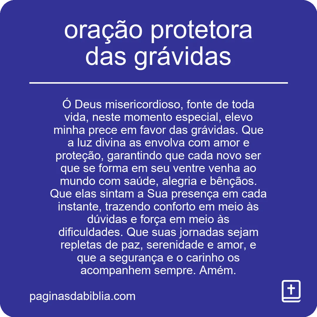 oração protetora das grávidas