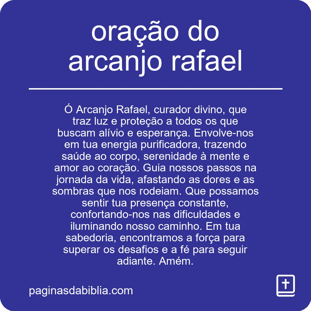 oração do arcanjo rafael