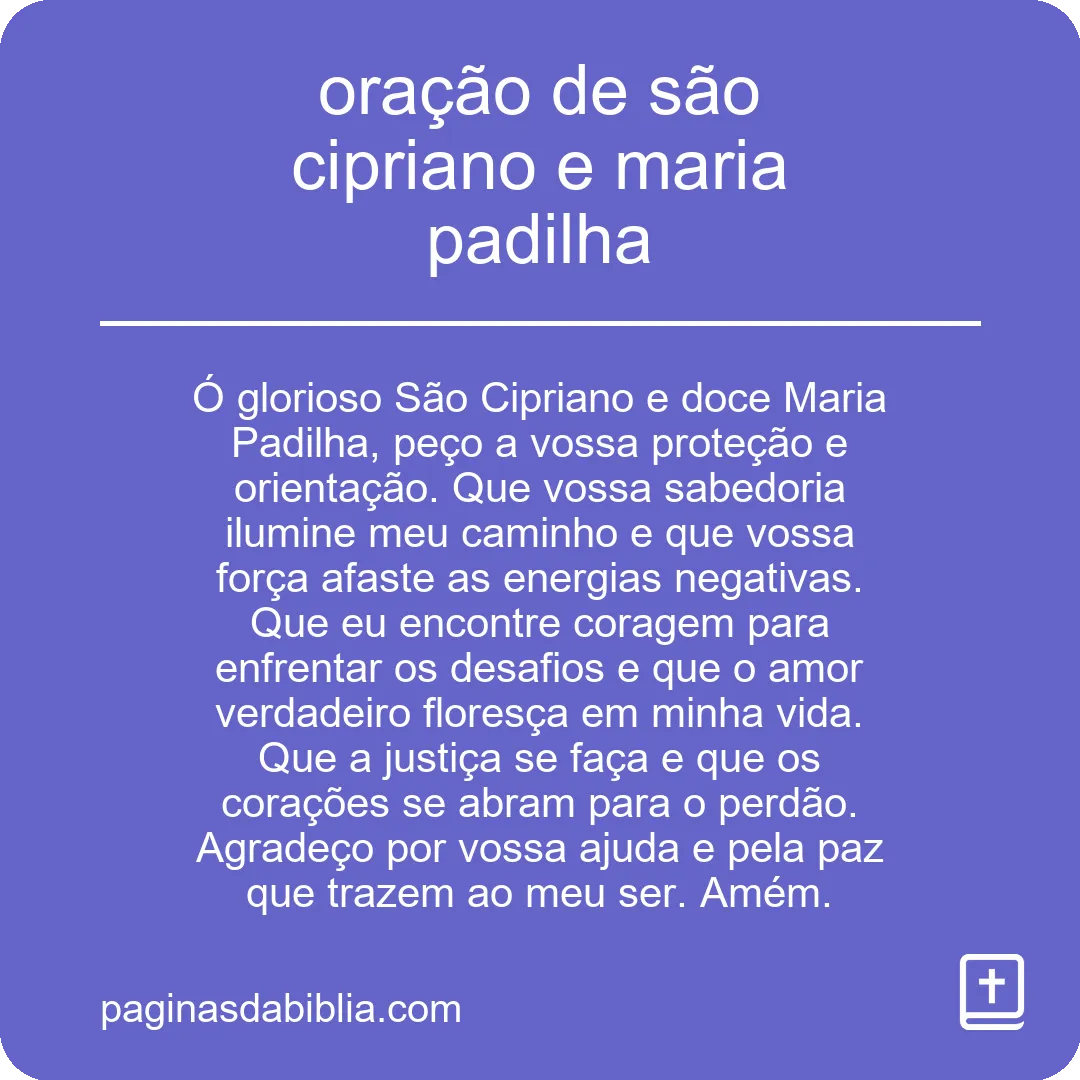 oração de são cipriano e maria padilha