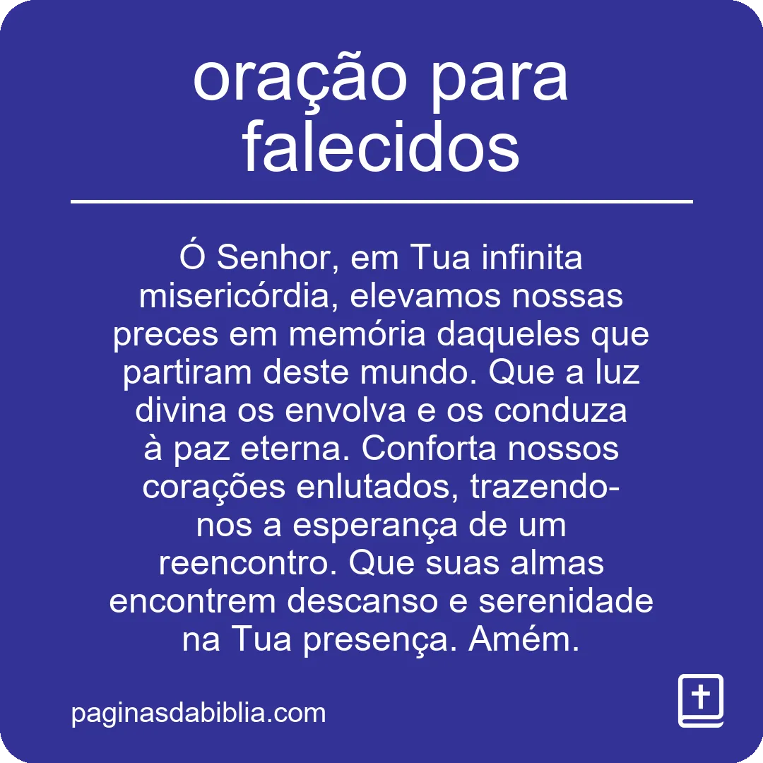 oração para falecidos