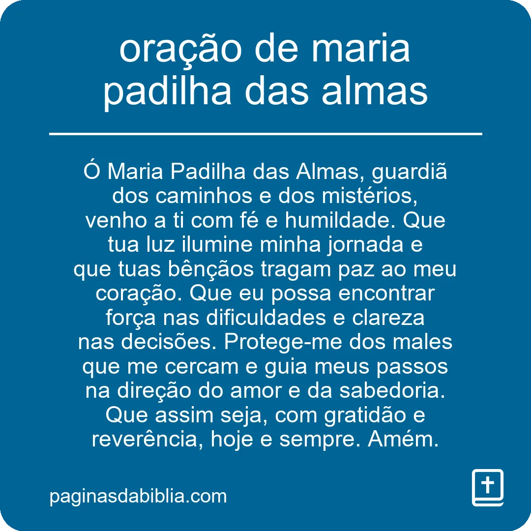 oração de maria padilha das almas