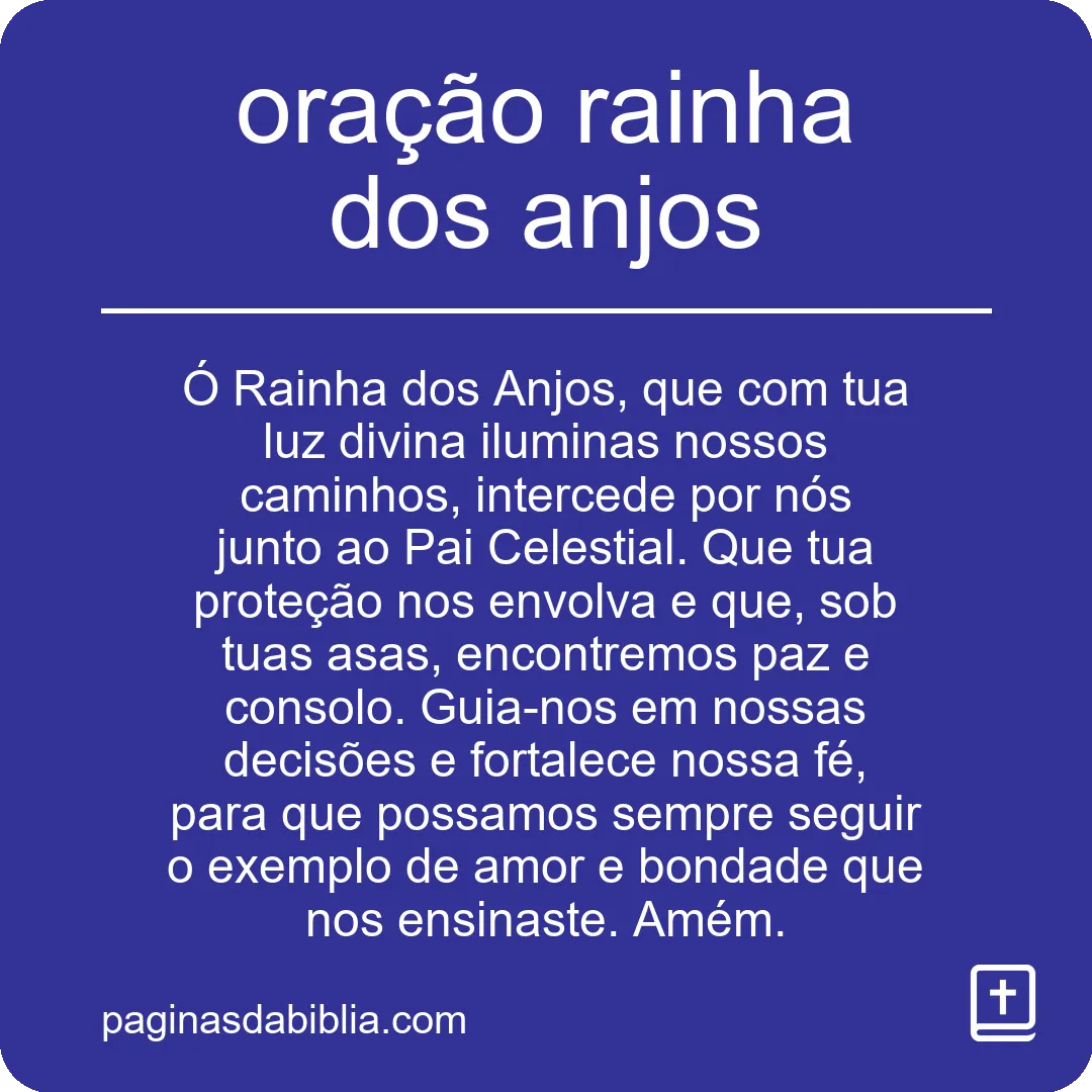 oração rainha dos anjos