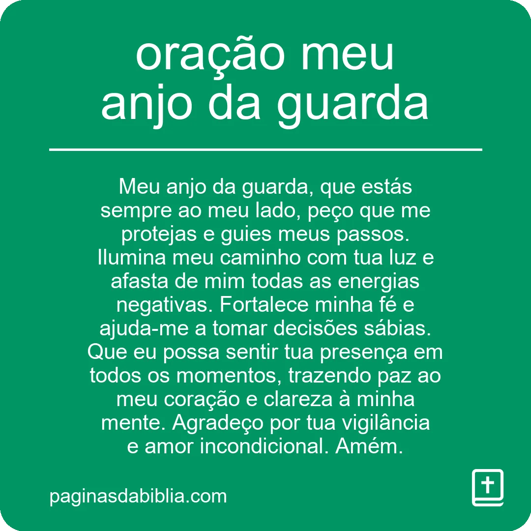 oração meu anjo da guarda