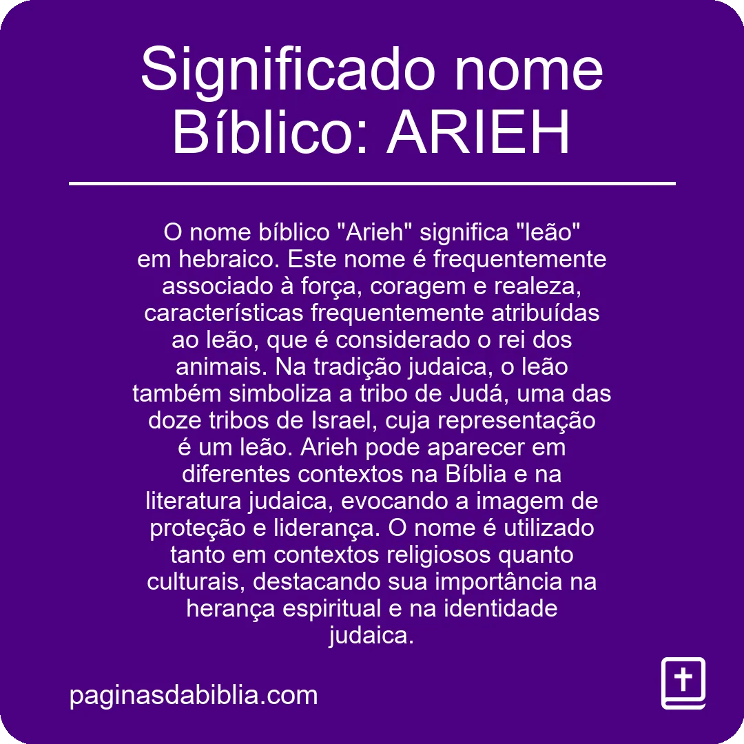 Significado nome Bíblico: ARIEH