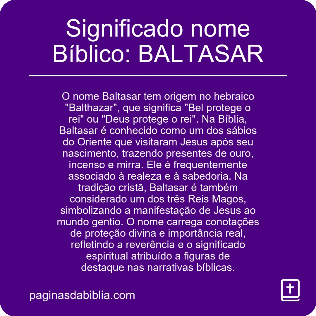 Significado nome Bíblico: BALTASAR