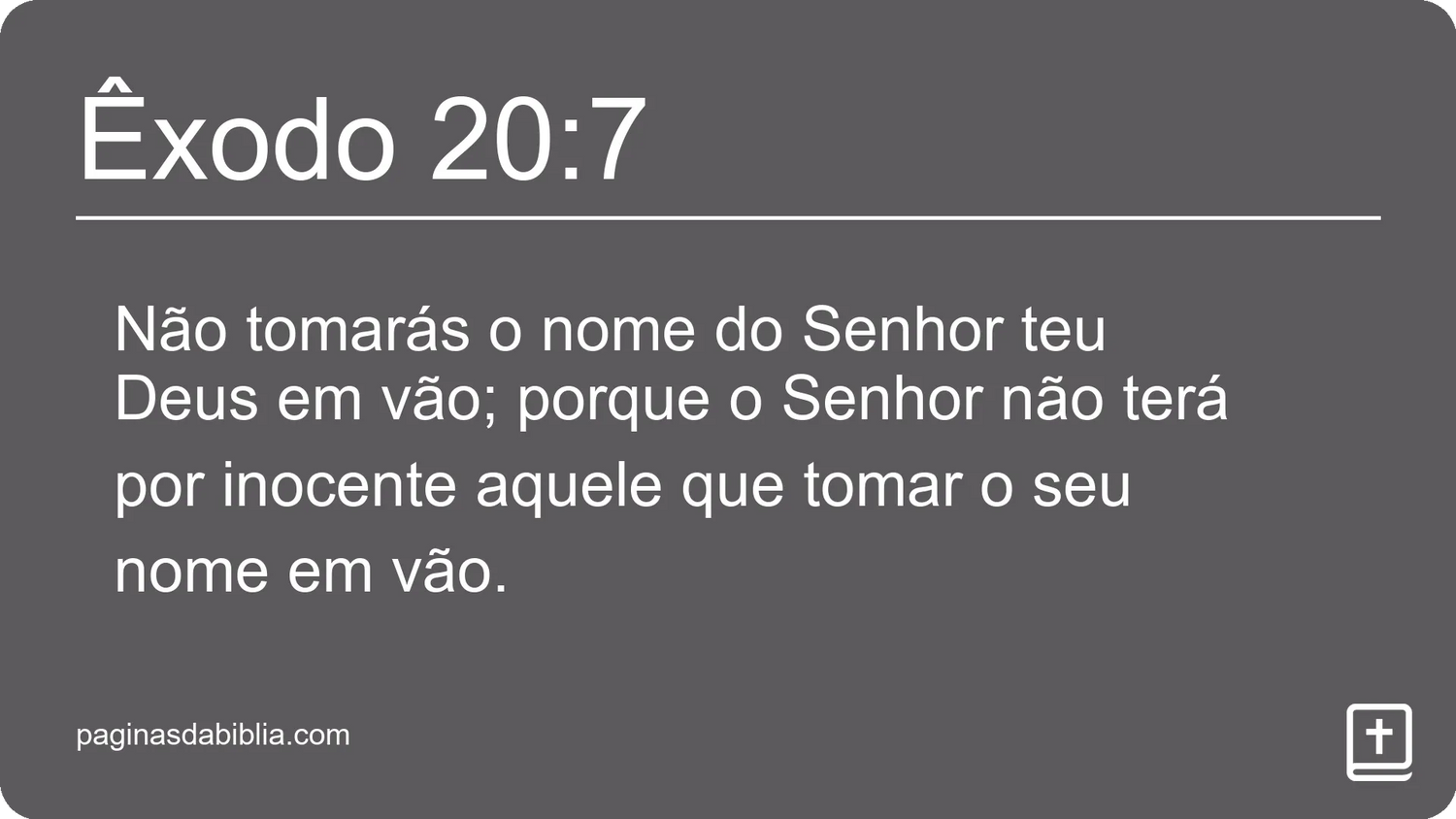 Êxodo 20:7