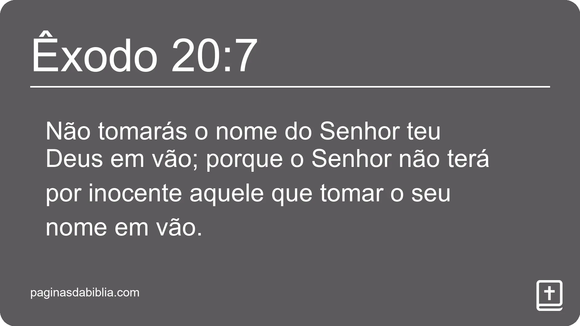 Êxodo 20:7