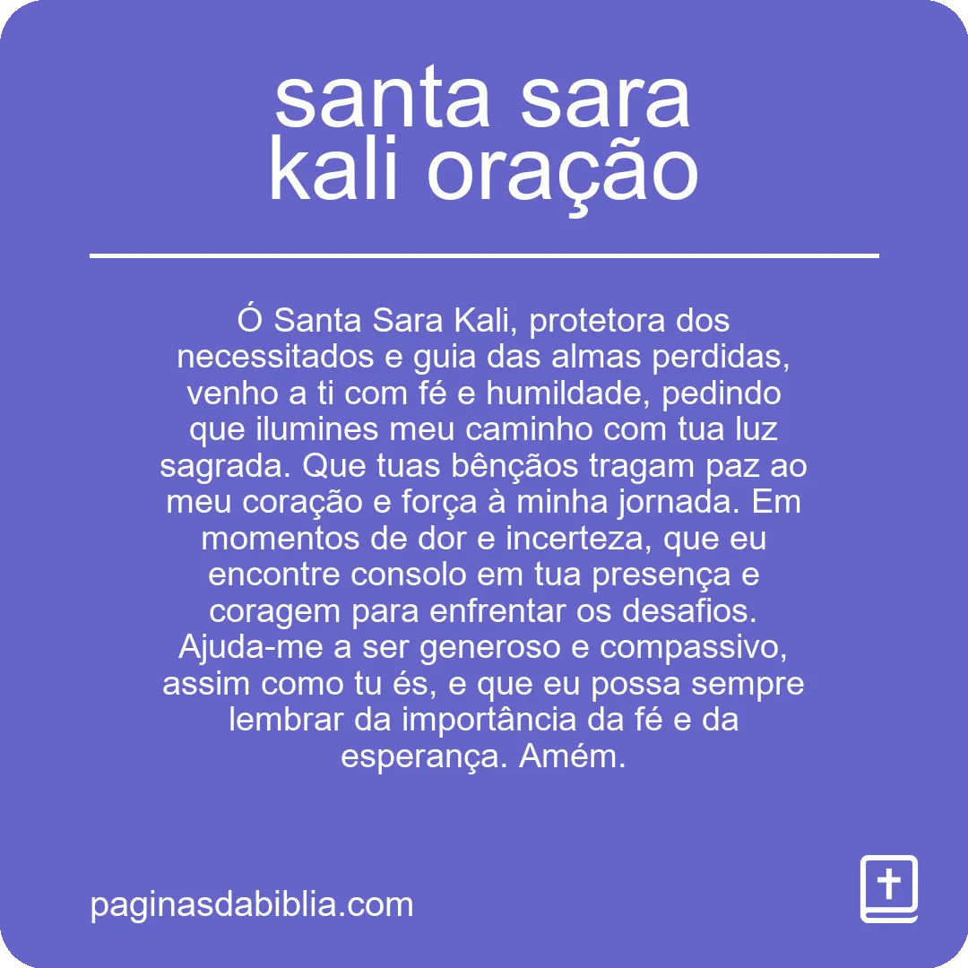 santa sara kali oração