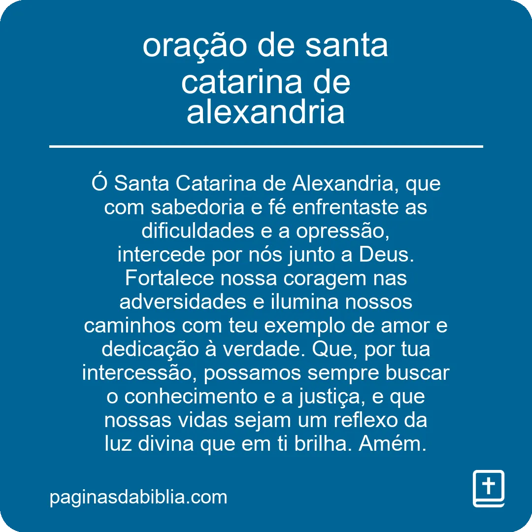 oração de santa catarina de alexandria