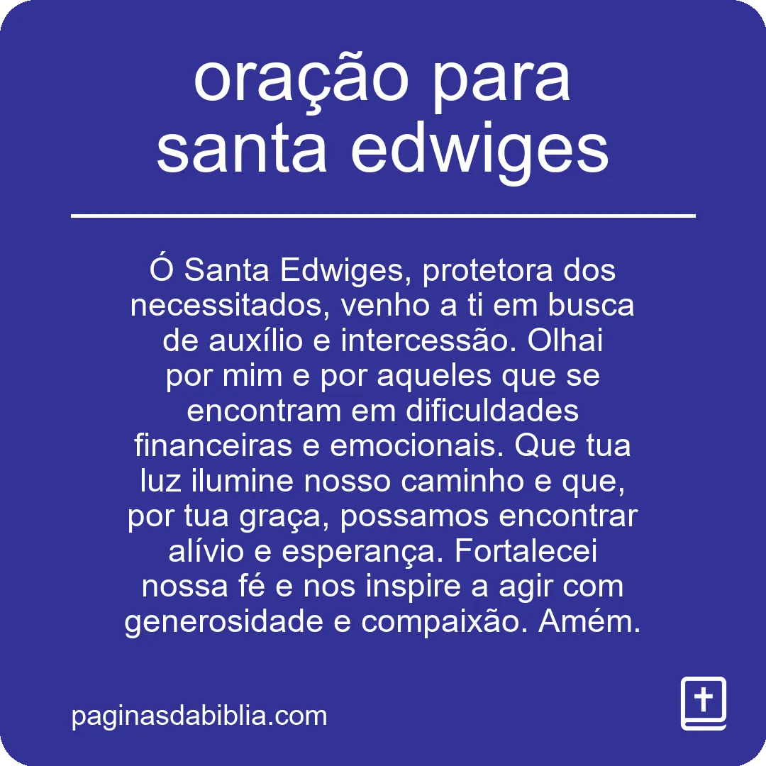 oração para santa edwiges