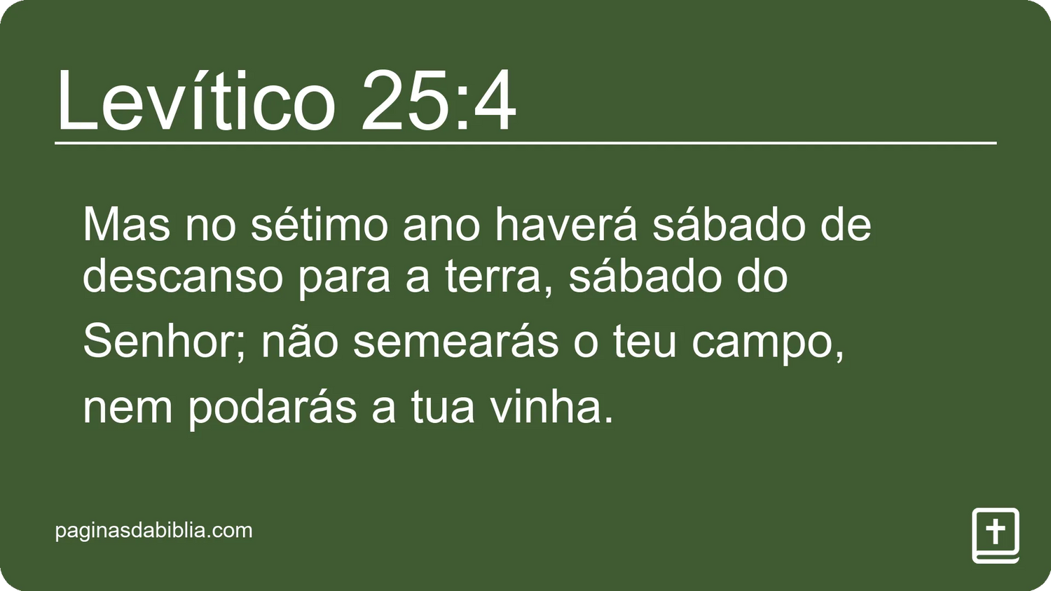 Levítico 25:4