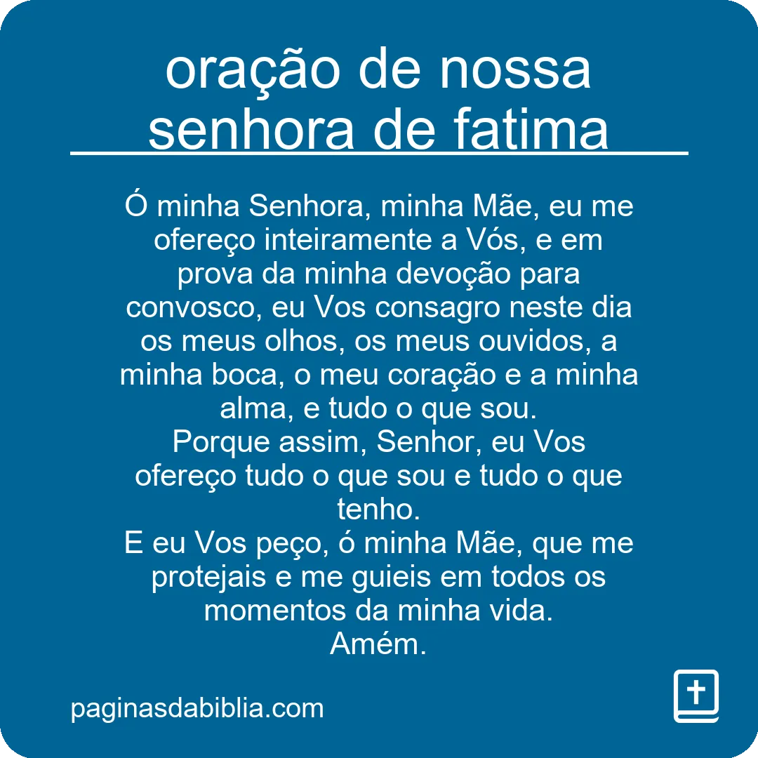 oração de nossa senhora de fatima