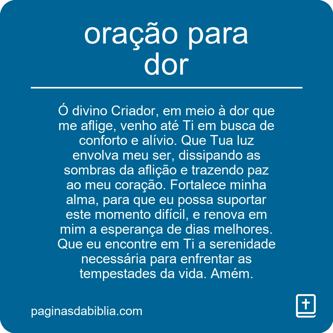 oração para dor