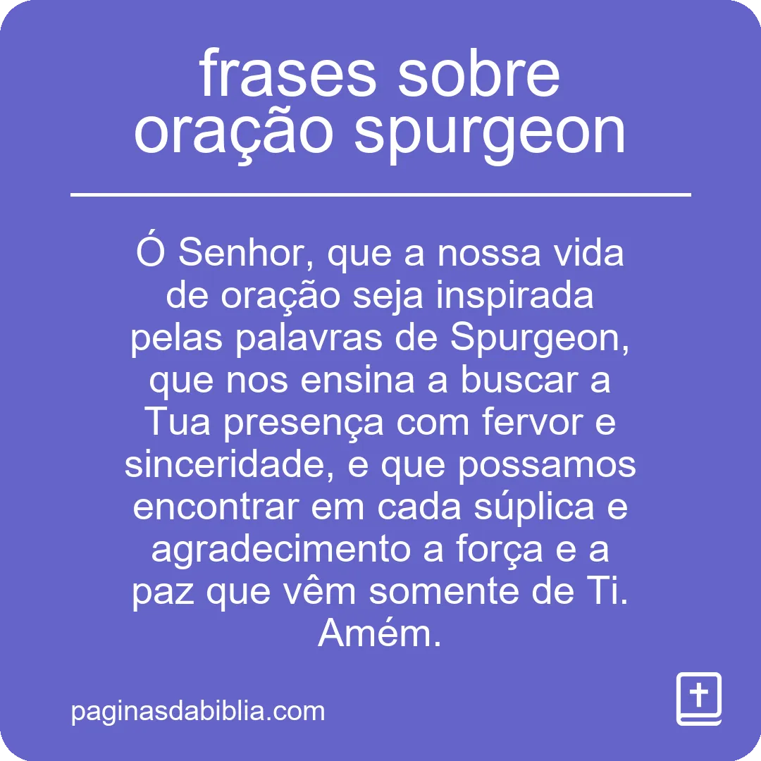 frases sobre oração spurgeon