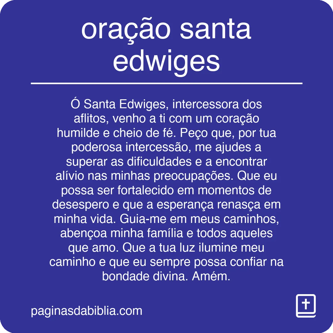 oração santa edwiges