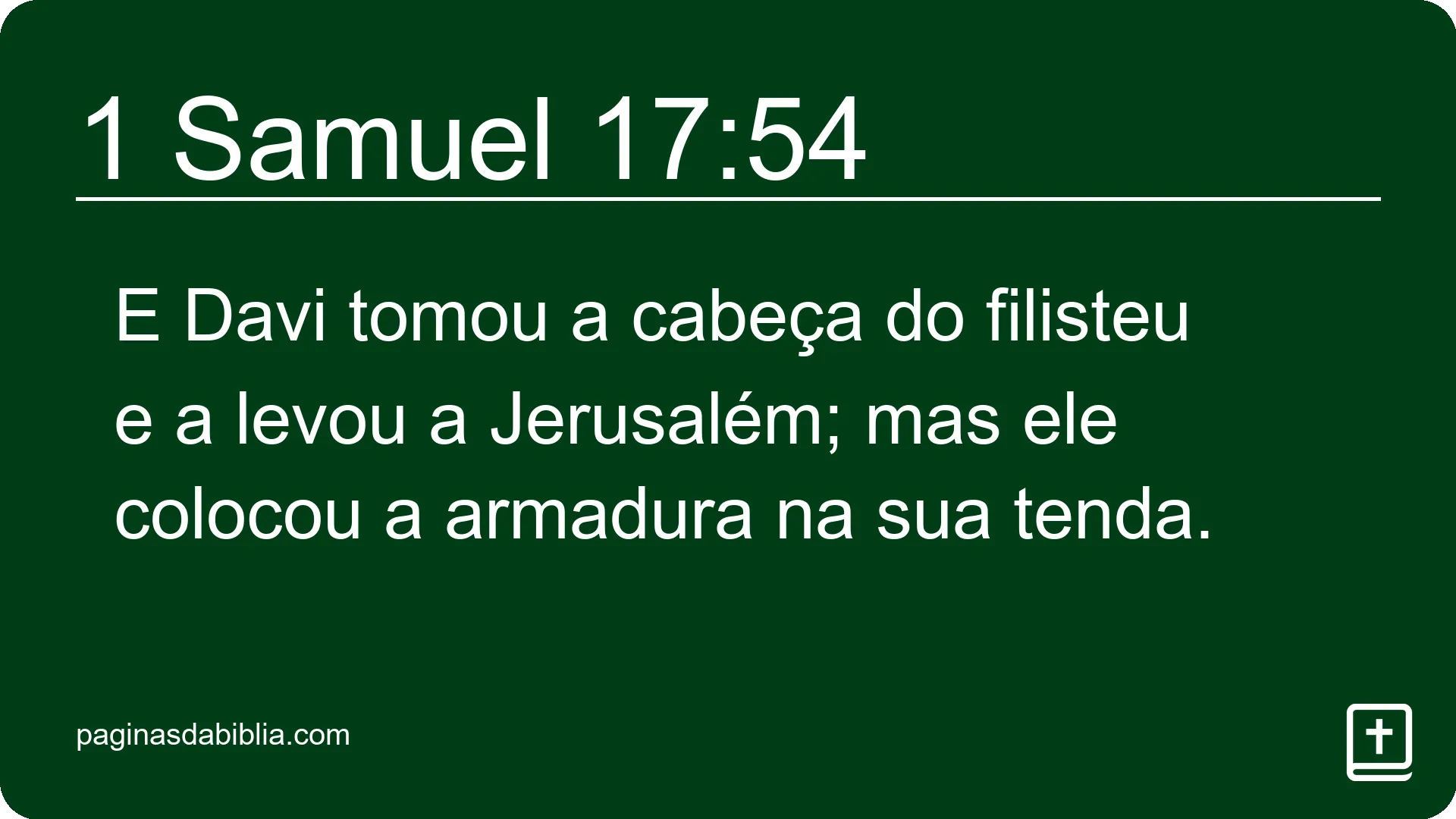 1 Samuel 17:54