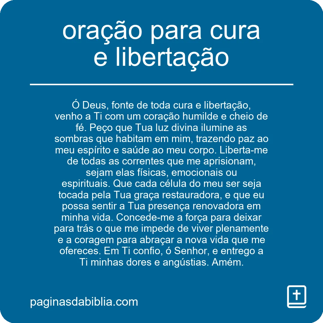 oração para cura e libertação