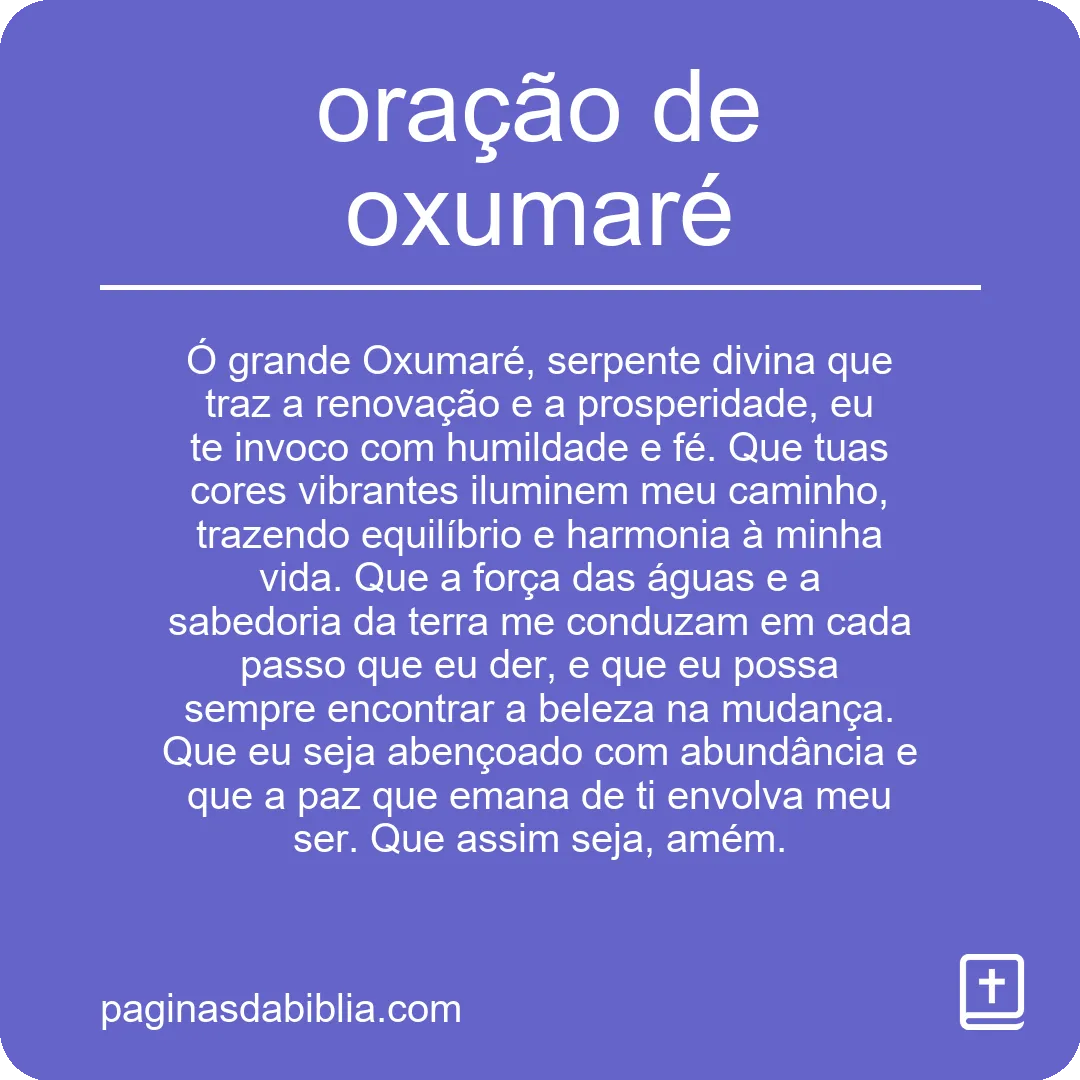 oração de oxumaré