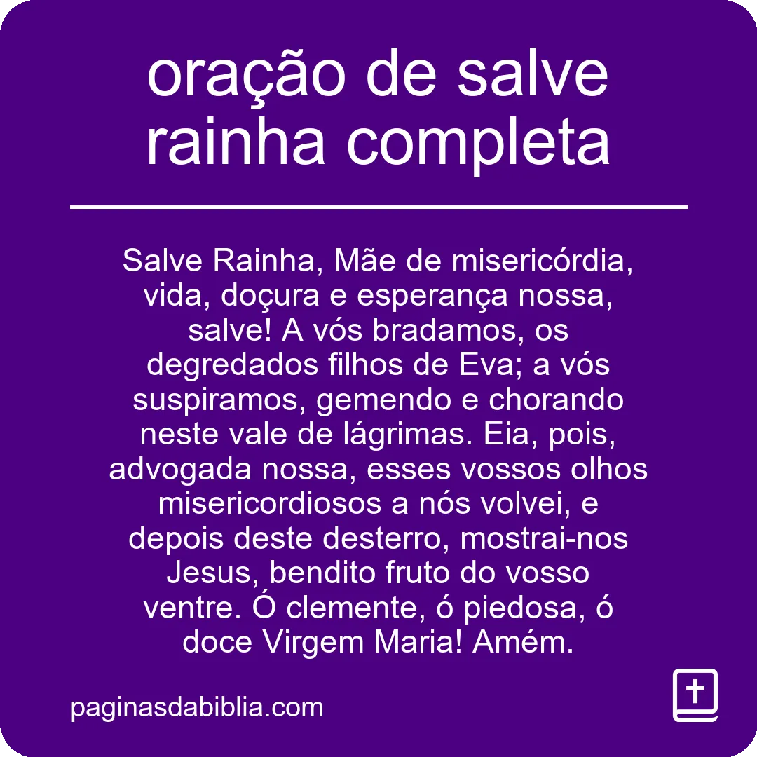 oração de salve rainha completa