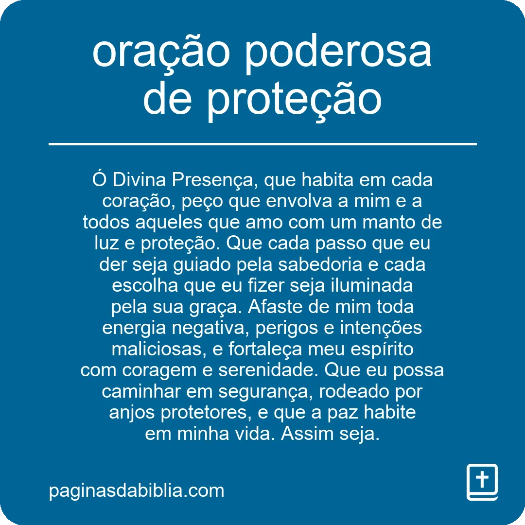 oração poderosa de proteção