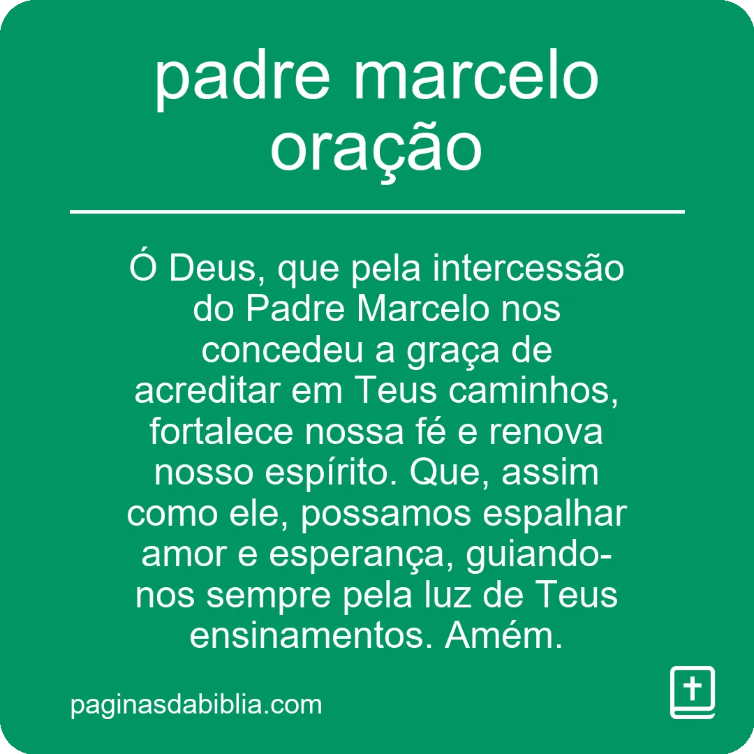 padre marcelo oração