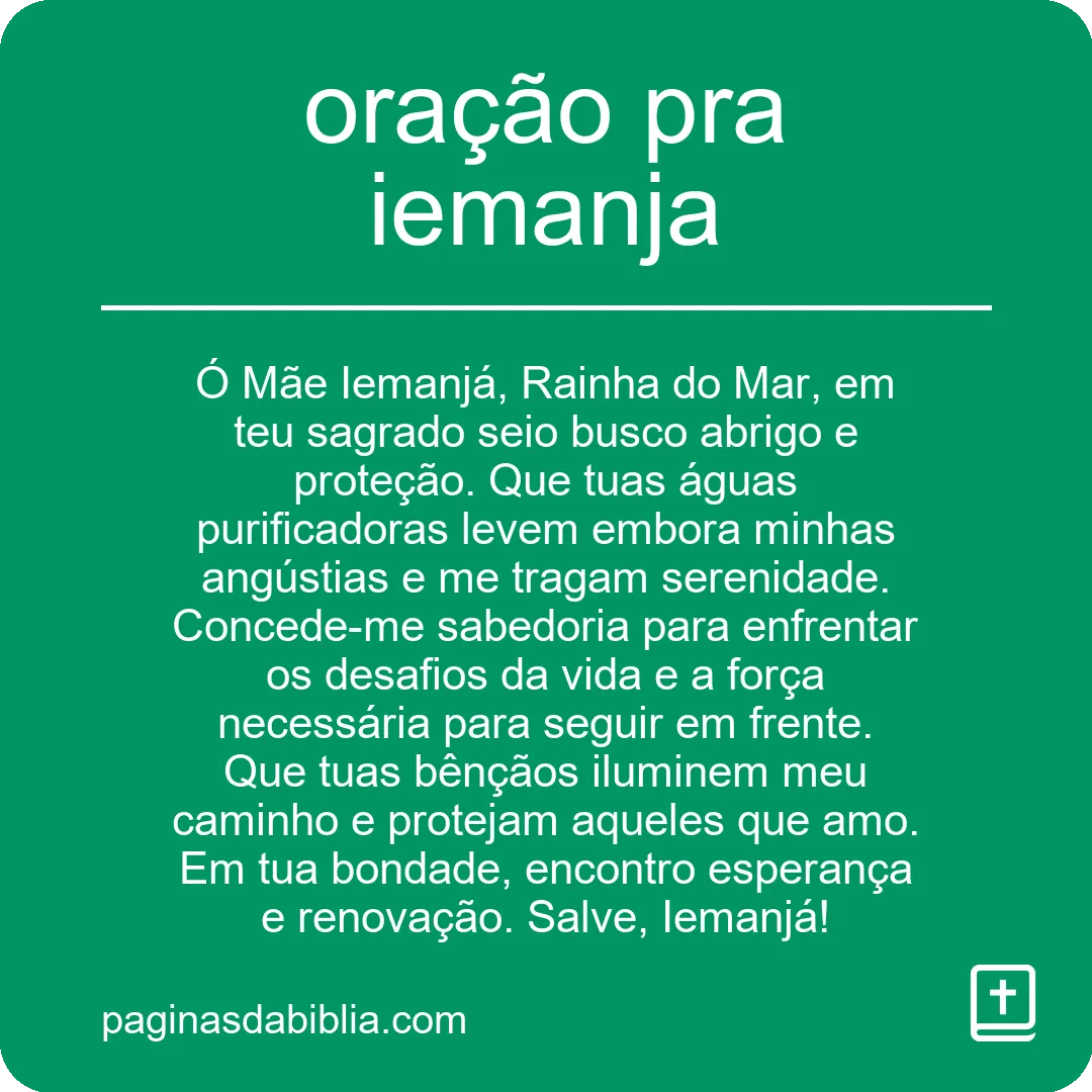 oração pra iemanja