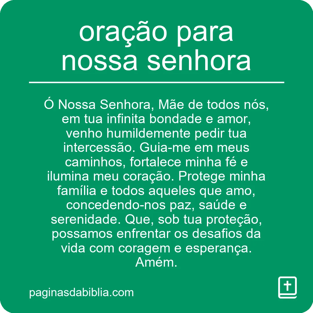 oração para nossa senhora