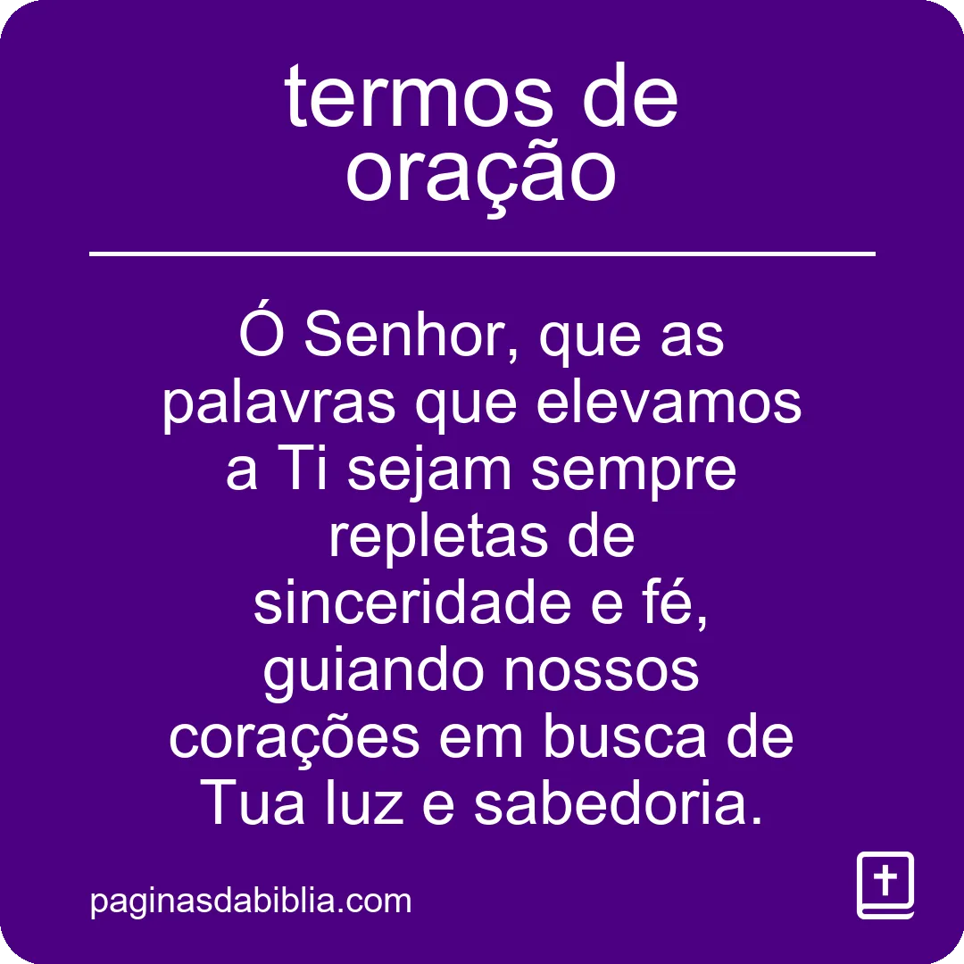 termos de oração