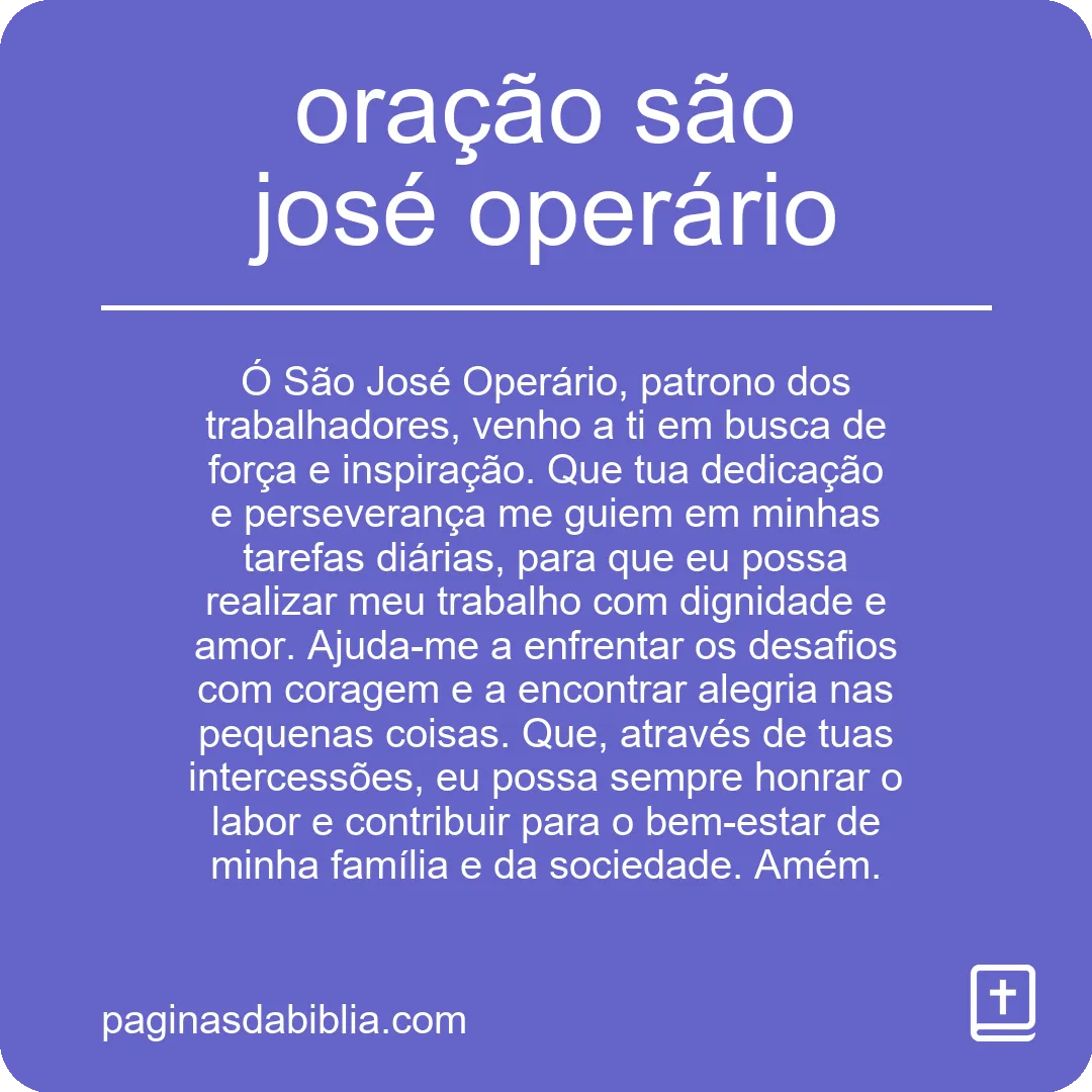 oração são josé operário