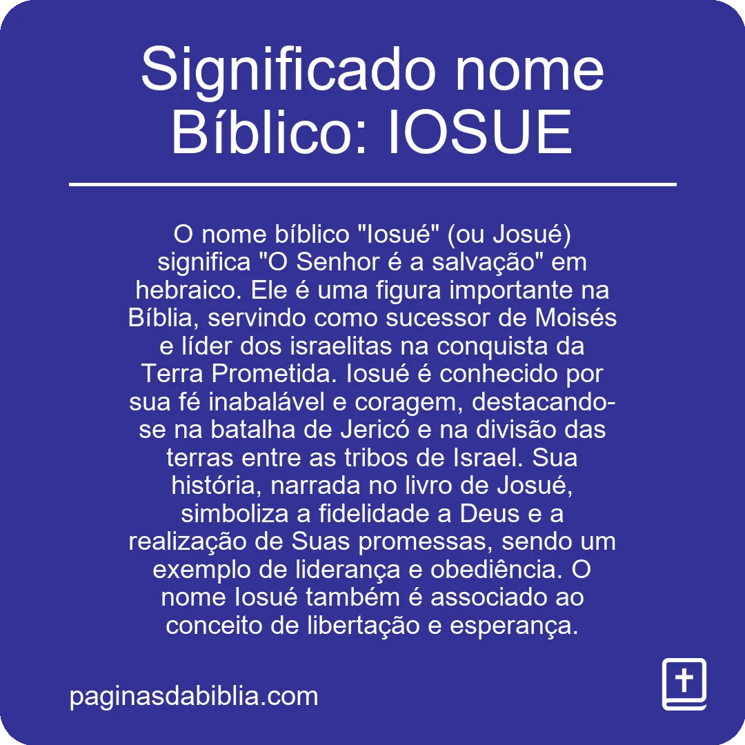 Significado nome Bíblico: IOSUE