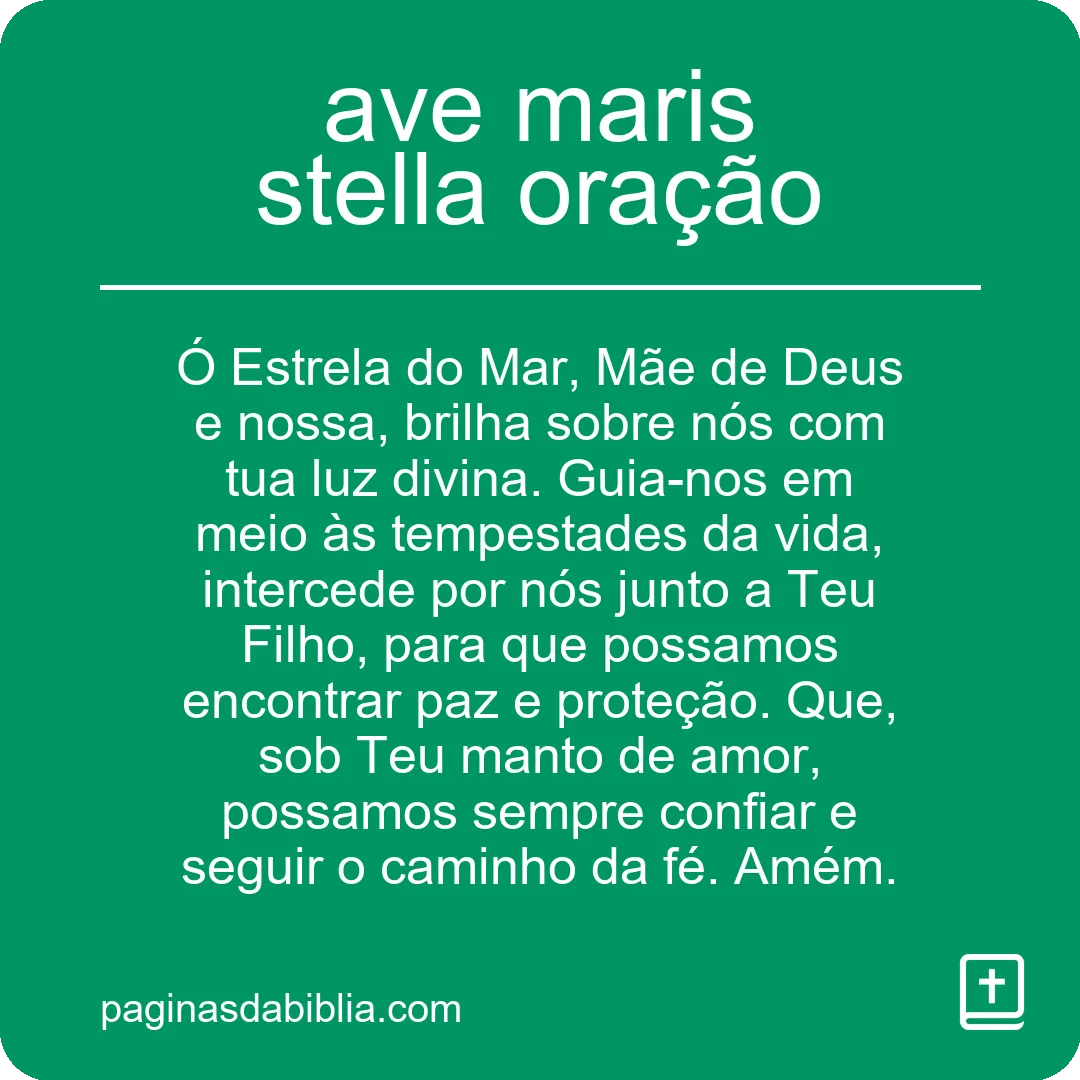 ave maris stella oração