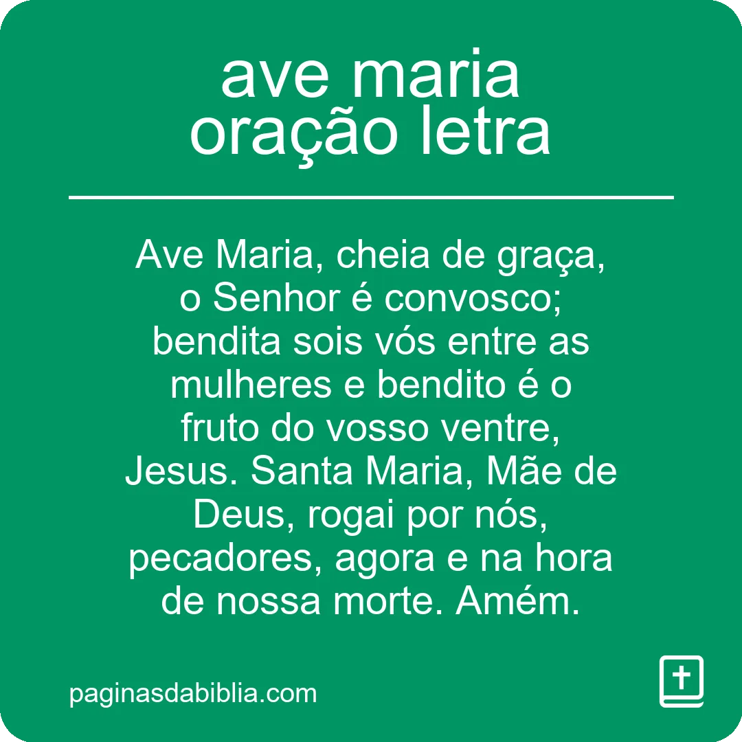 ave maria oração letra