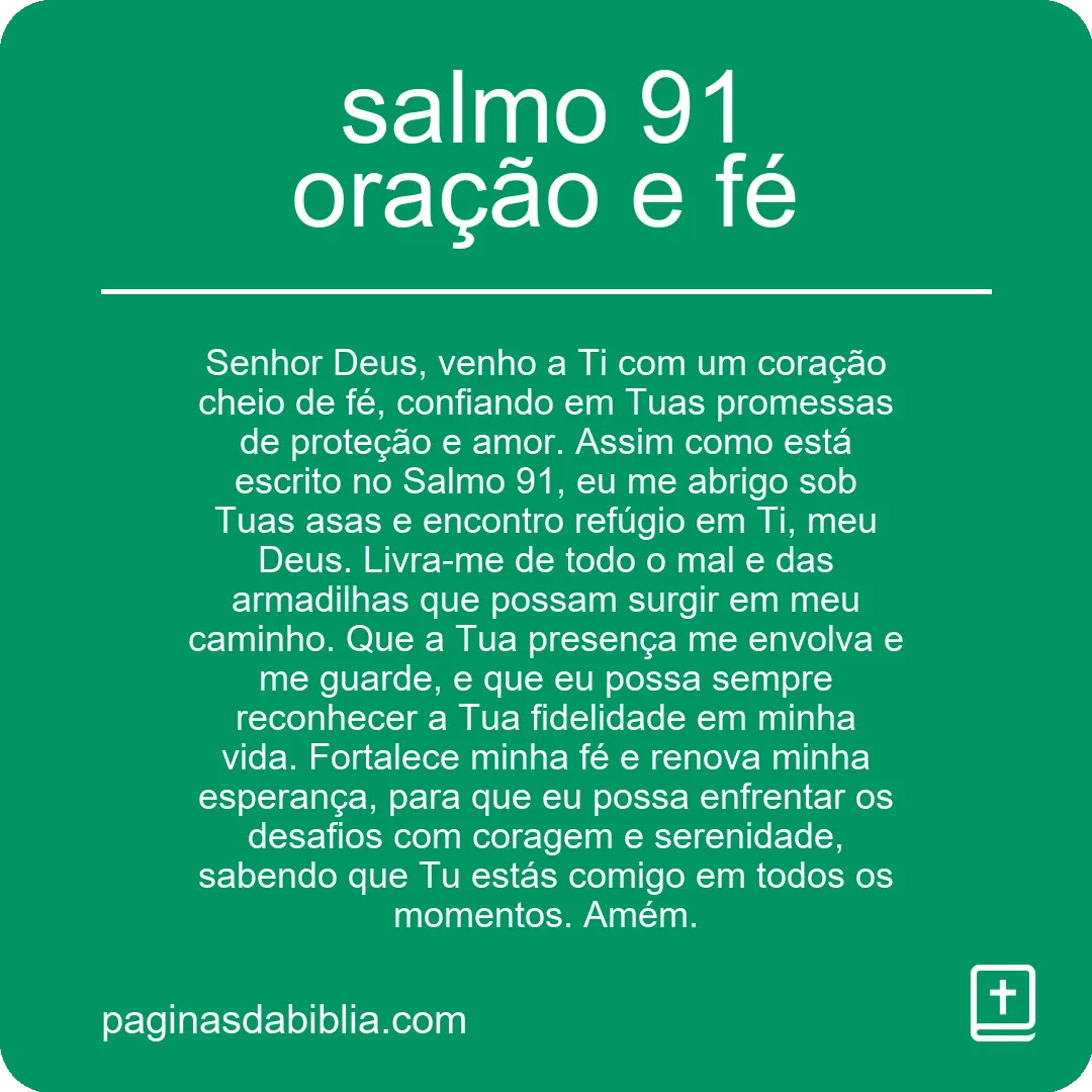 salmo 91 oração e fé