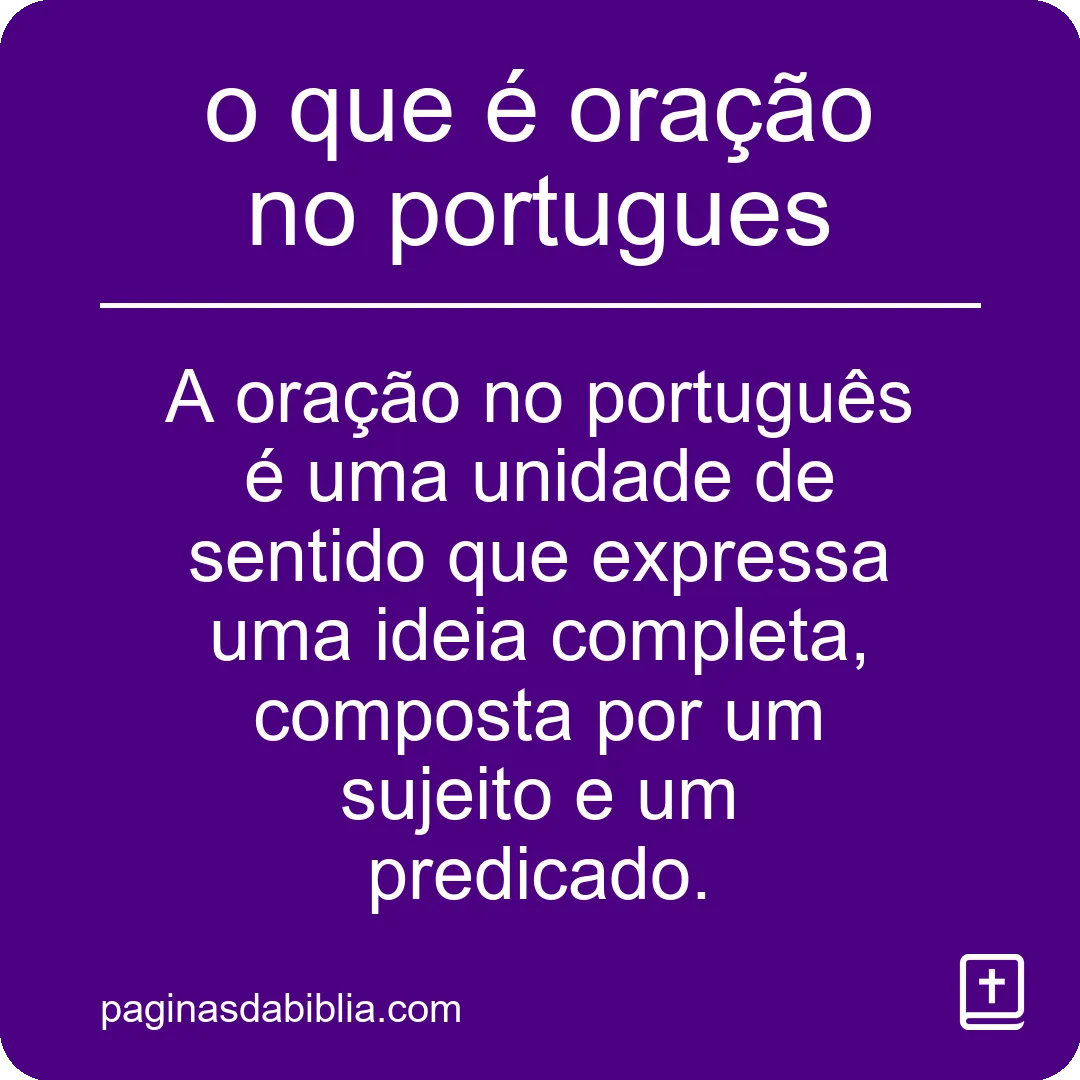 o que é oração no portugues