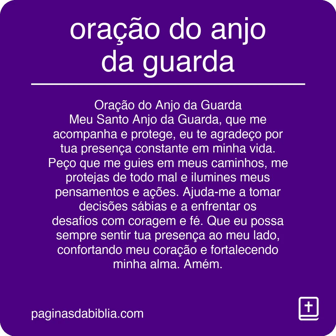 oração do anjo da guarda