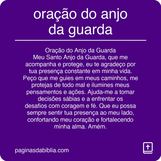 oração do anjo da guarda