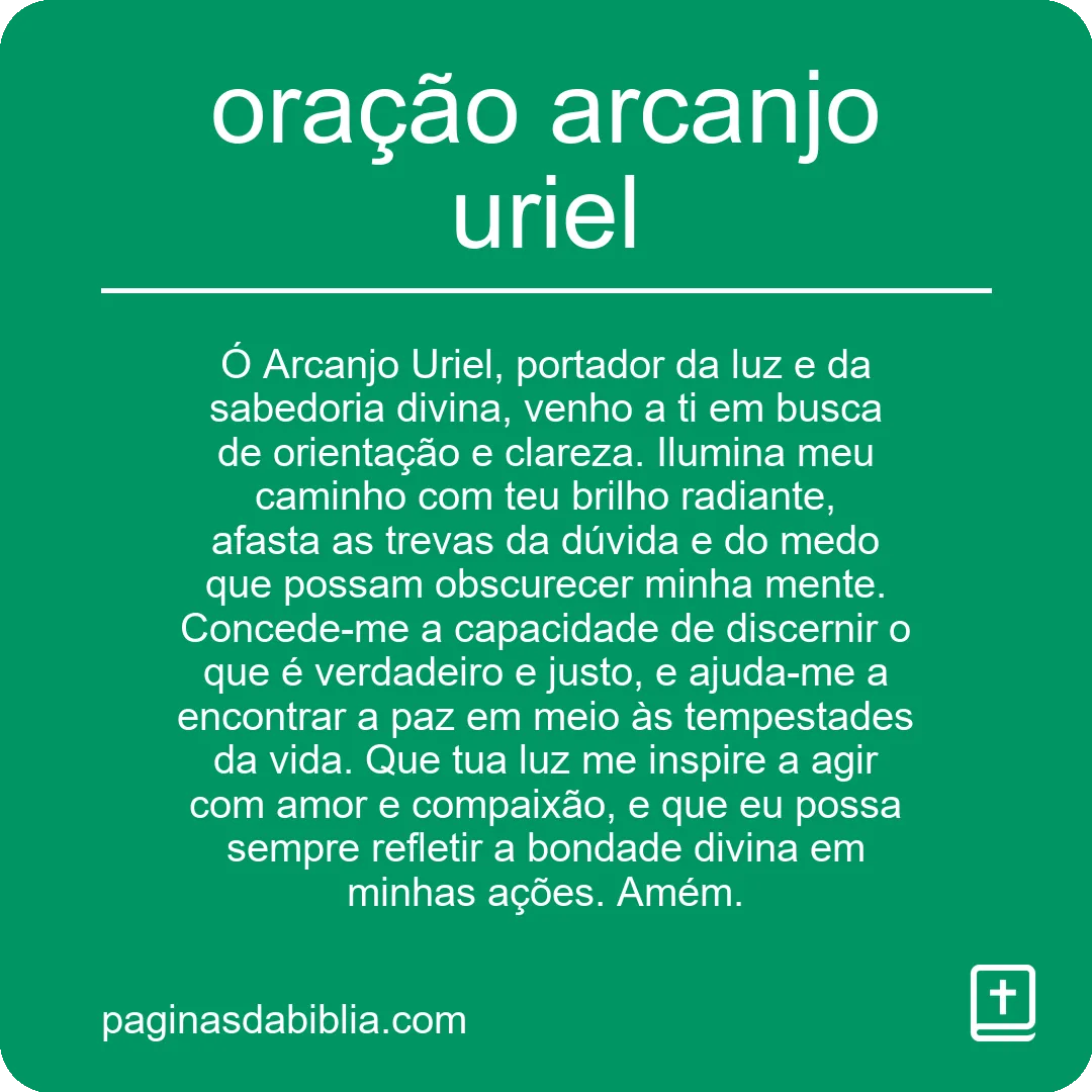 oração arcanjo uriel