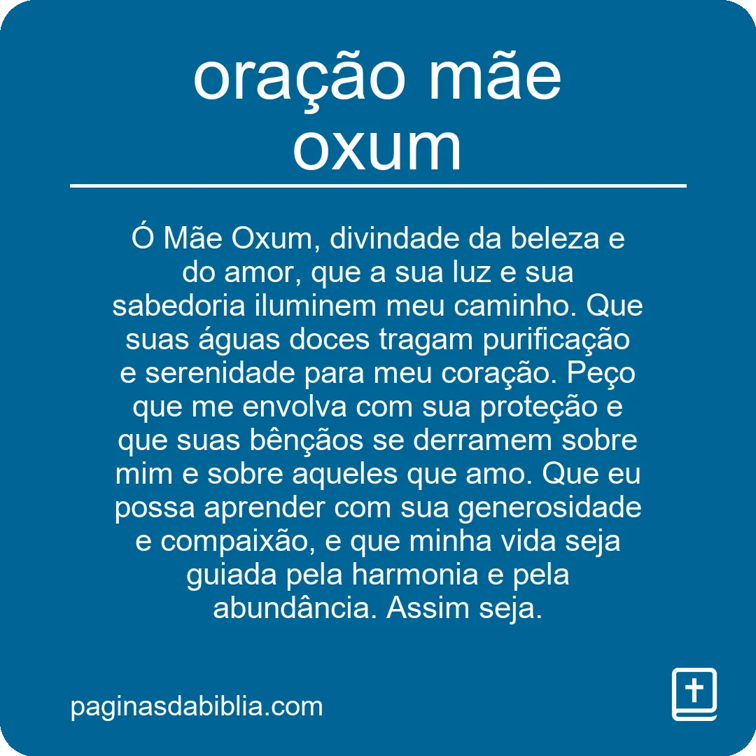 oração mãe oxum