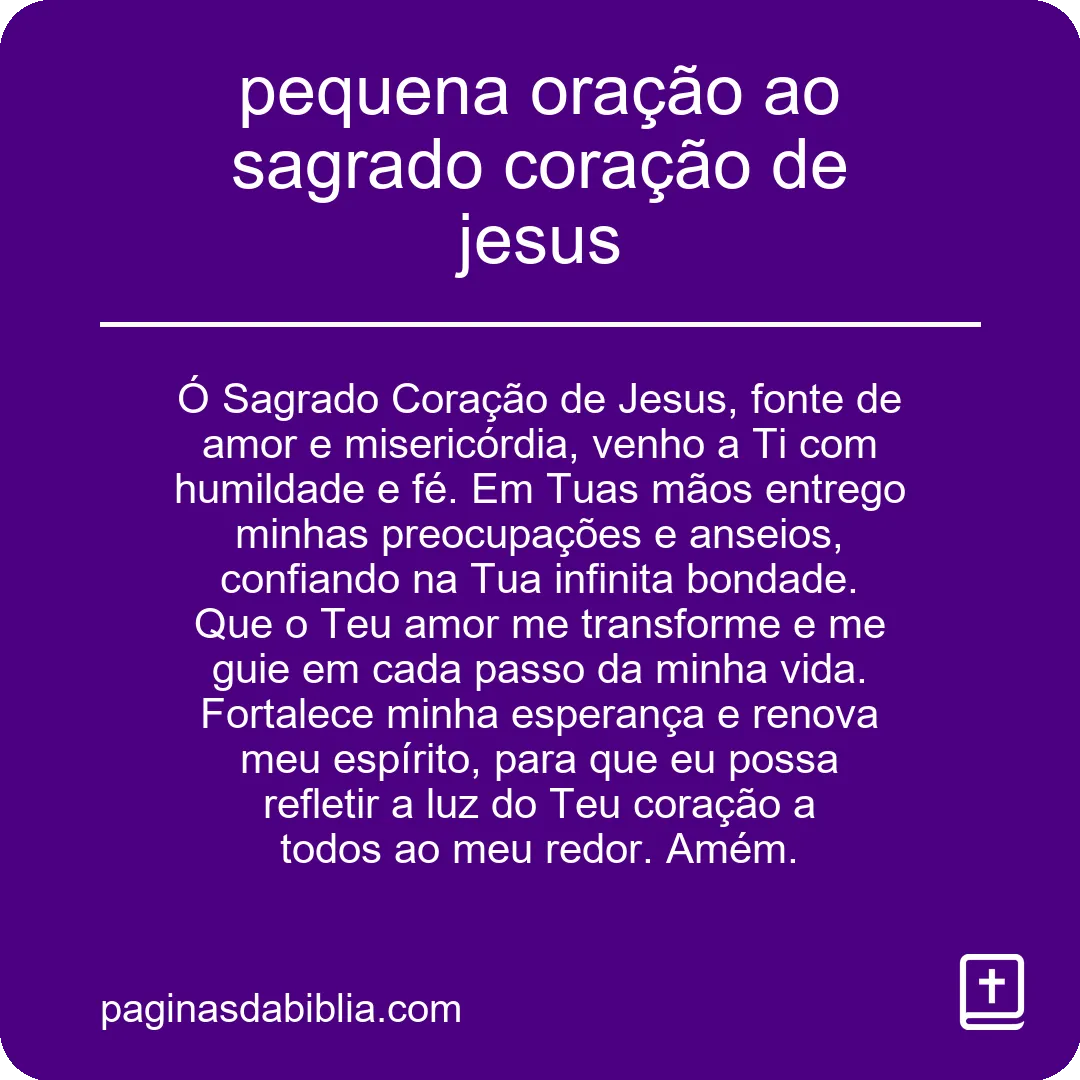 pequena oração ao sagrado coração de jesus