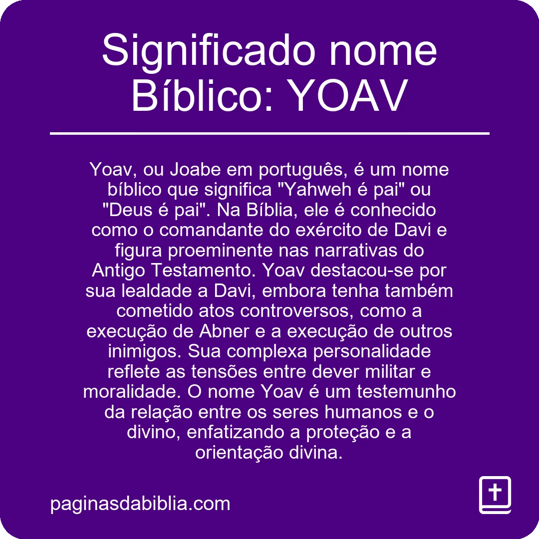 Significado nome Bíblico: YOAV